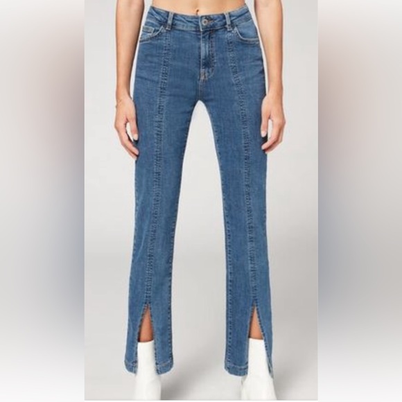 nwt MICHAEL Michael Kors Selma Cropped Flare High Rise Jeans Medium Indigo 4 - Picture 14 of 15